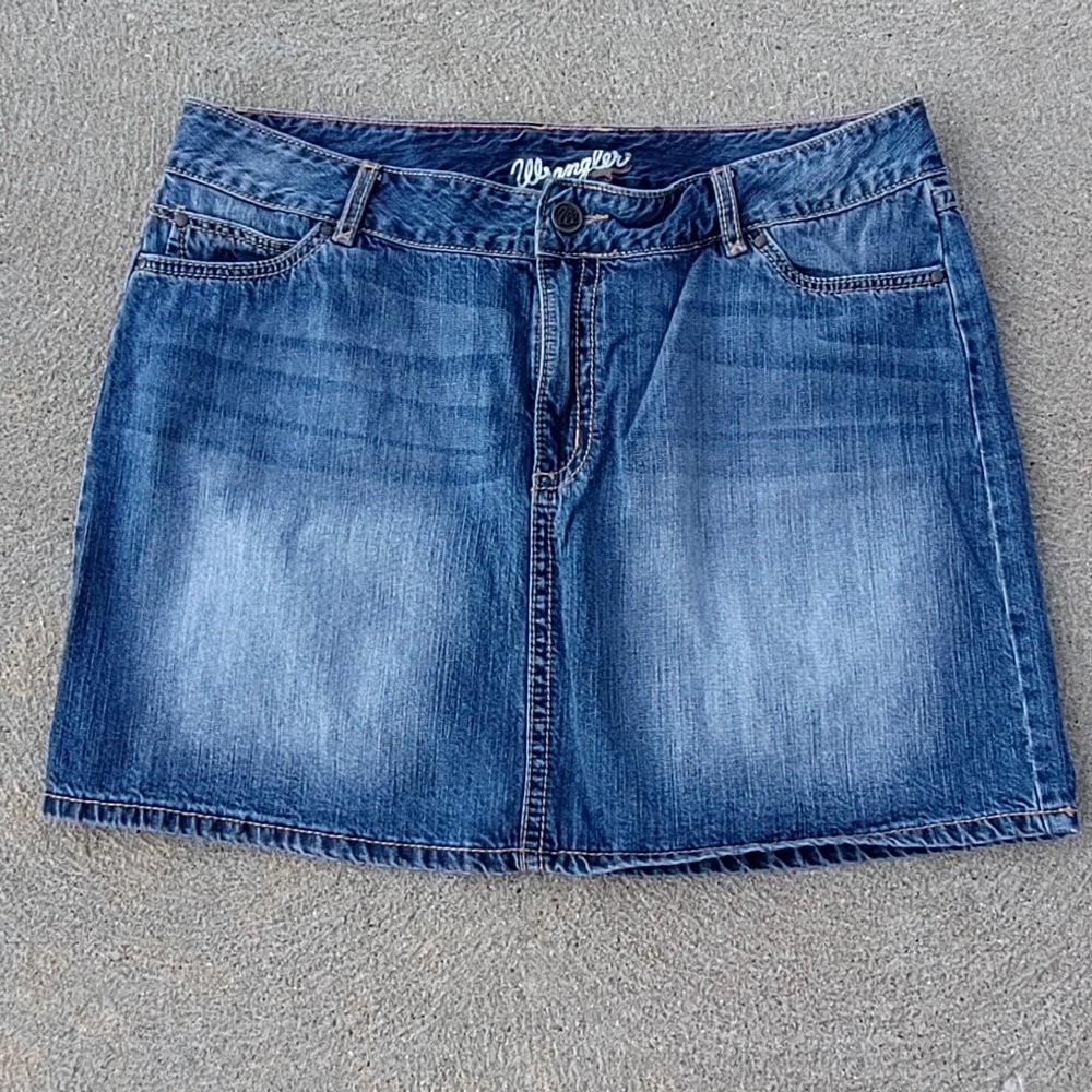 Wrangler Blue Denim 5-Pocket 18" Mini Skirt Size 15